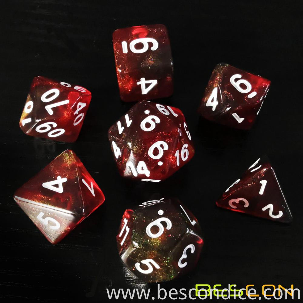 Maroon Stone Poly Dnd Dice Set 3